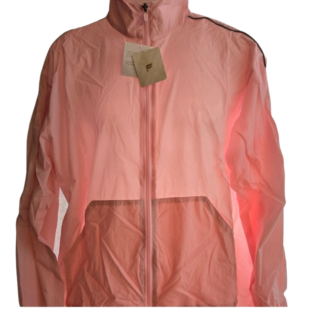 Fabletics Oversized Flyweight Windbreaker in "Pretty Pink" Size L